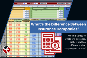 Comparing he difference between life insurance companies side-by-side. Side by side.