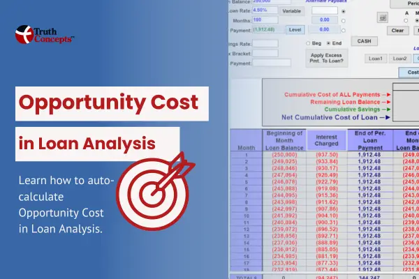 calculate opportunity cost automatically in loan analysis